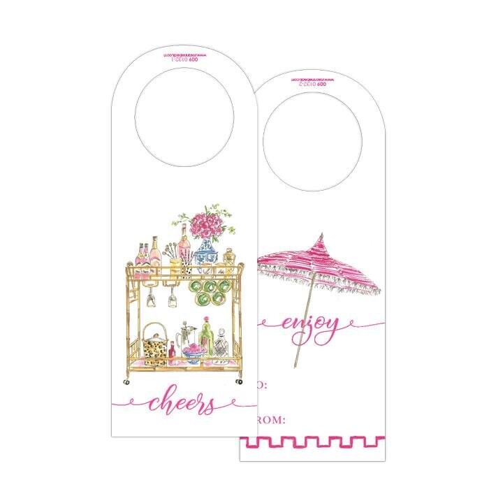Pink Umbrella Wine Tag
