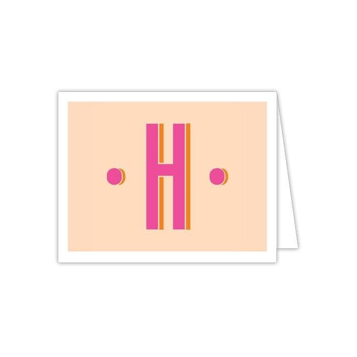 Folded Note Color Block Monogram - H