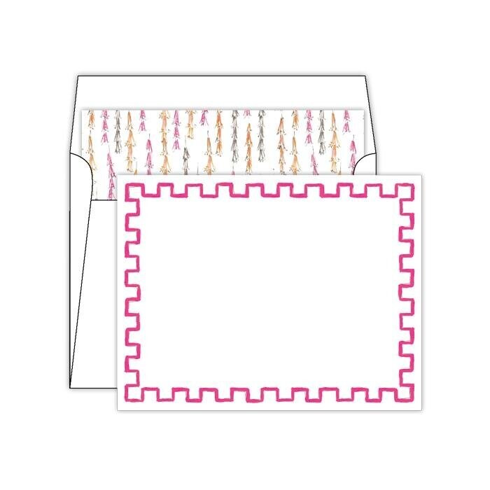 Hot Pink Block Border - Coordinating Tassle Liner
