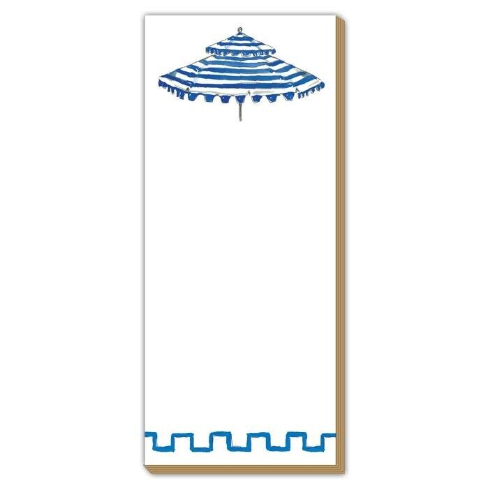 Luxe Skinny Pad - Hand Painted Blue Umbrella