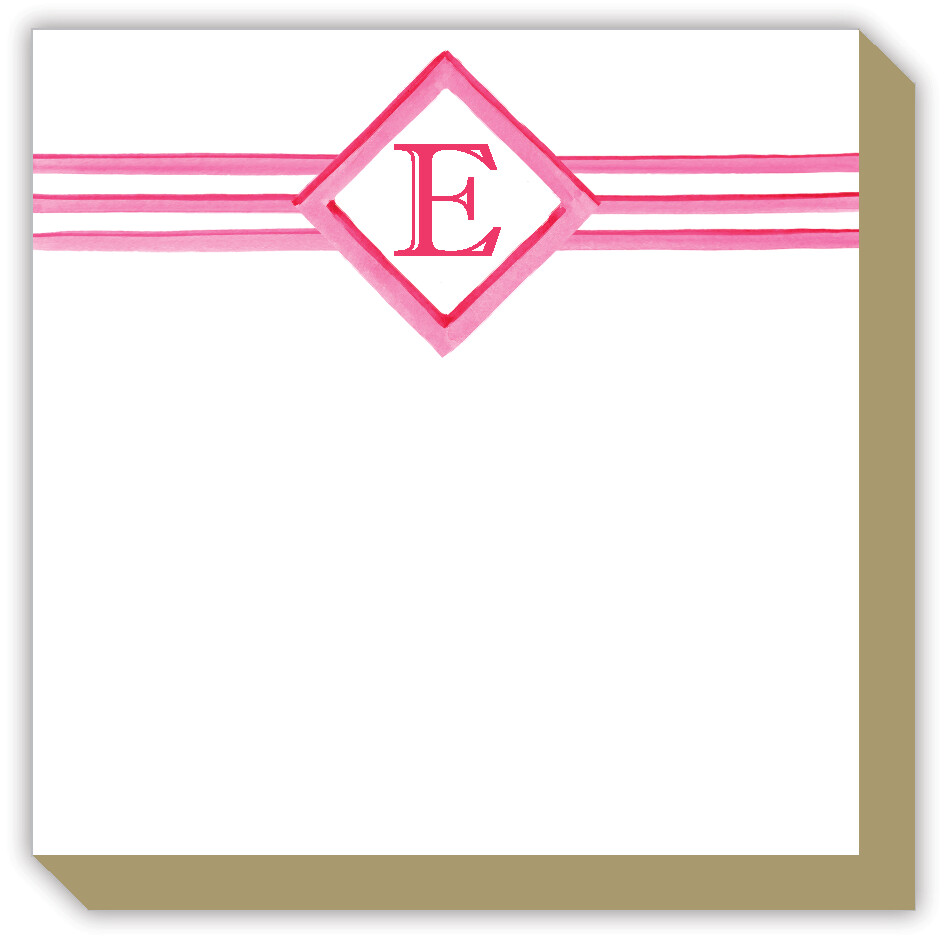 Luxe Note Pad - Lattice Monogram E
