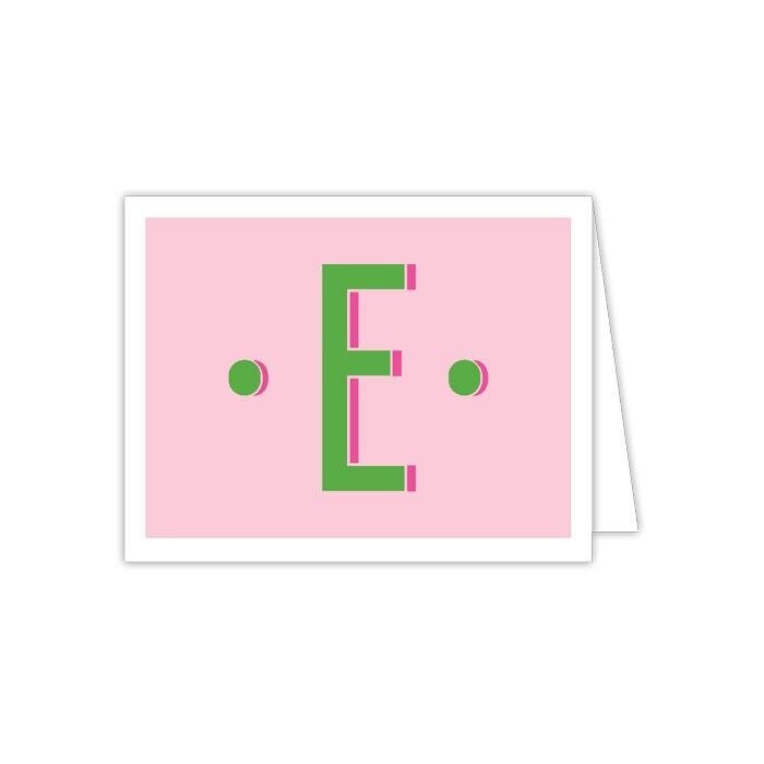Color Block Foldover Note Monogram E