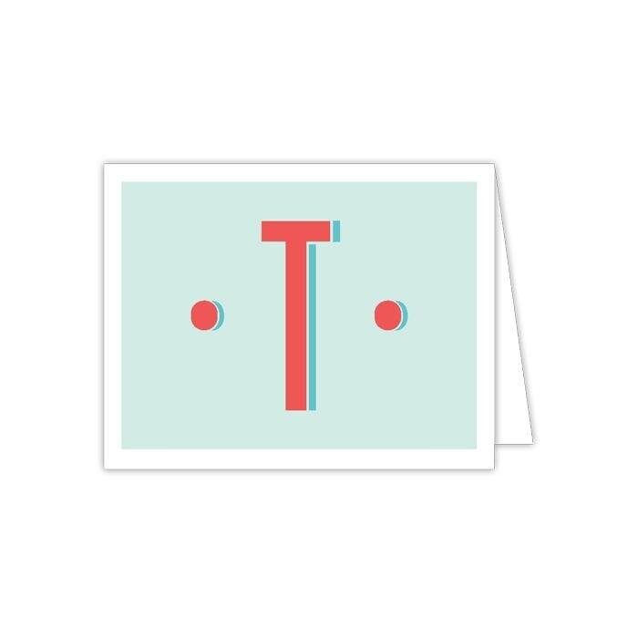 Color Block Monogram T Folded Note