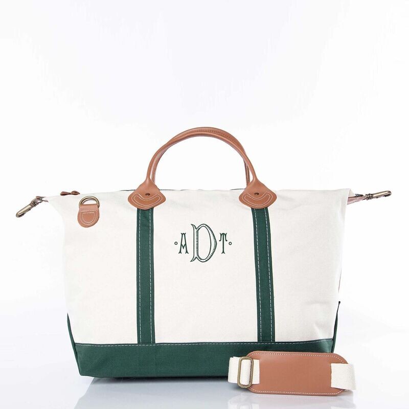 Hunter Green Monogrammed Weekender