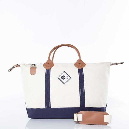 Navy Monogrammed Weekender