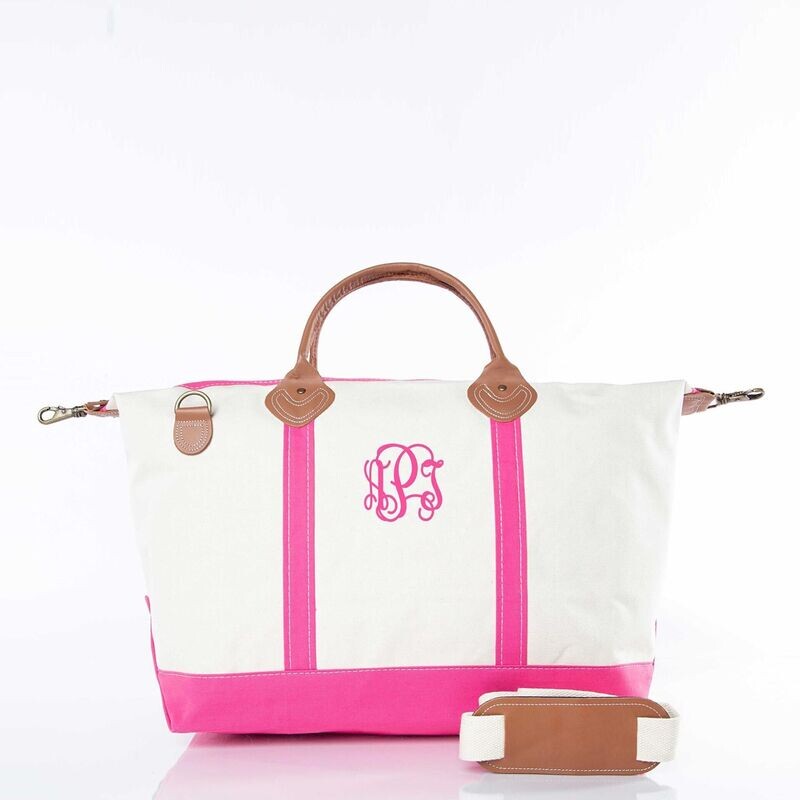 Pink Monogrammed Weekender