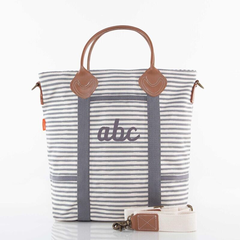 Grey Monogrammed Flight Bag