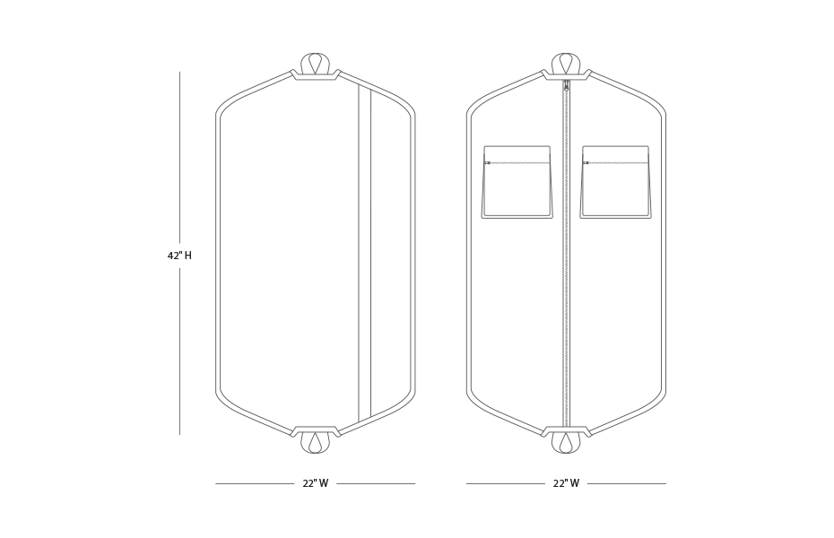 Garment Bag - Navy Trim