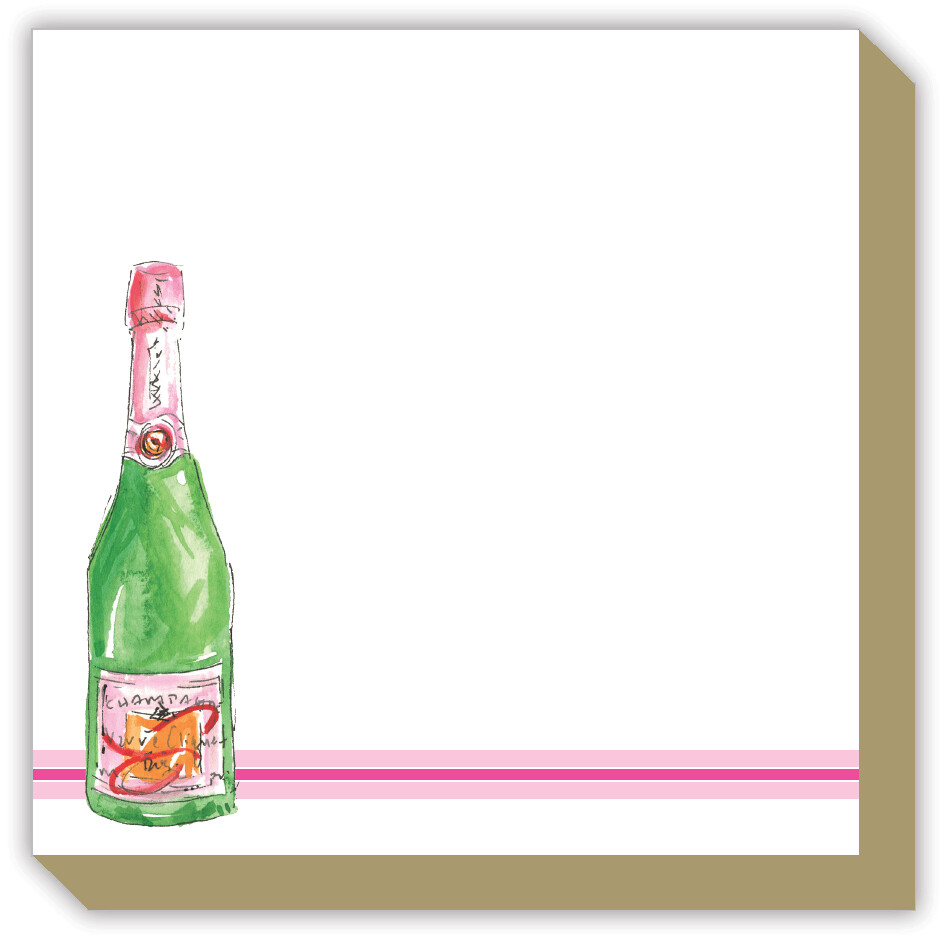 Handpainted Champagne Bottle Notepad
