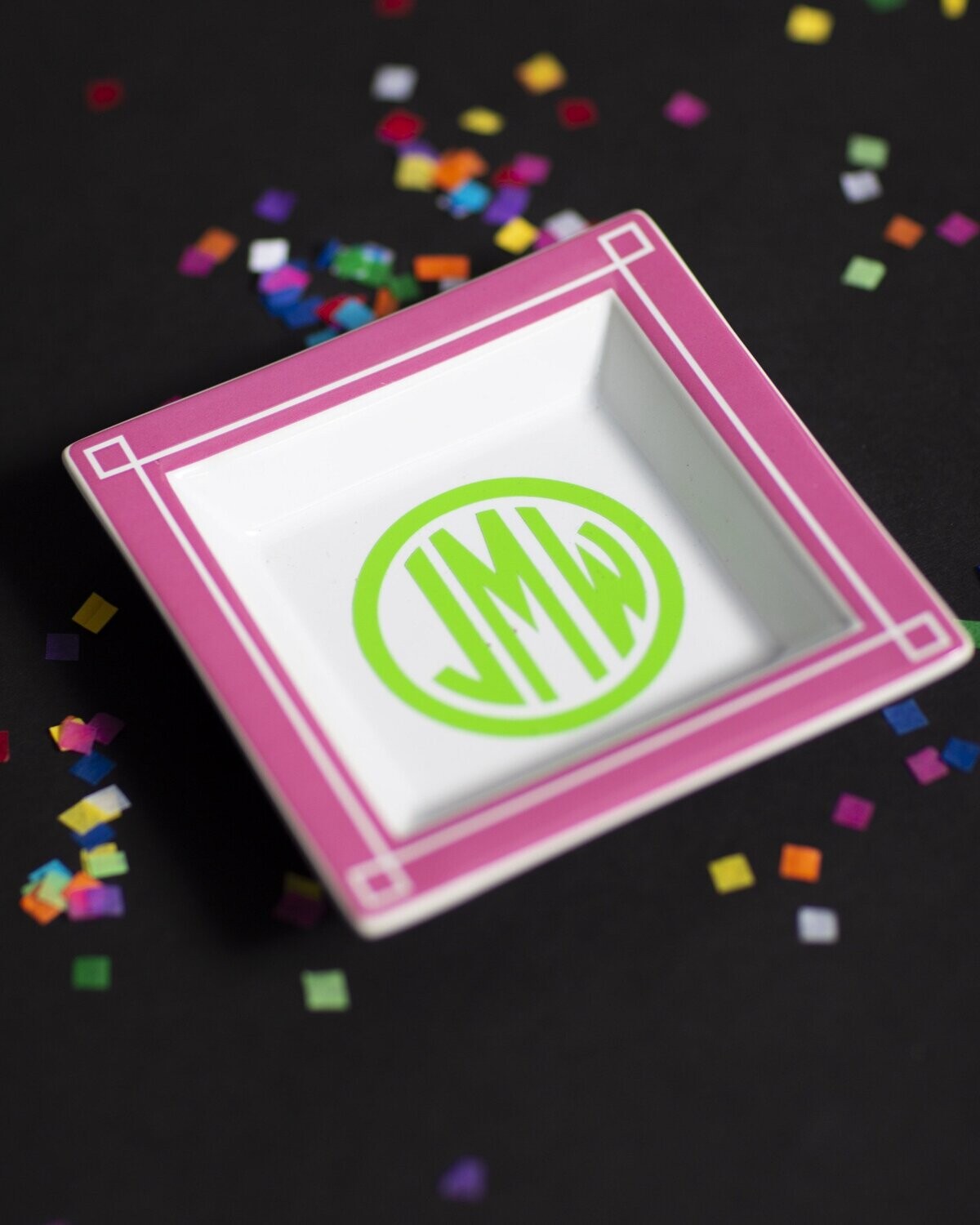 Hot Pink Personalized Trinket Tray -
