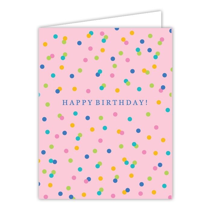 Happy Birthday Colorful Dots Pink