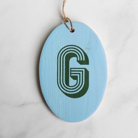 Wooden Ornament - Custom Light Blue