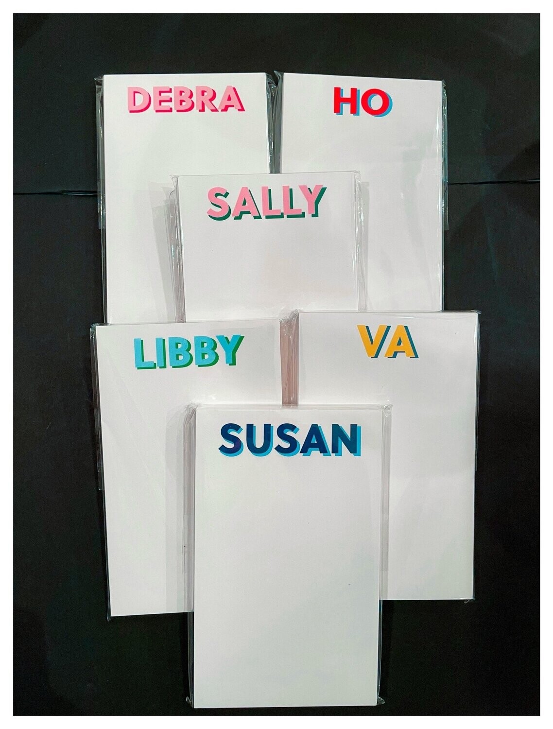 Notepads with Shadow Font