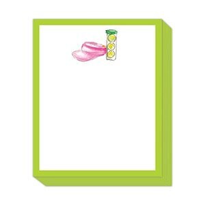 Hand Painted Visor and Tennis Balls - Lime Border