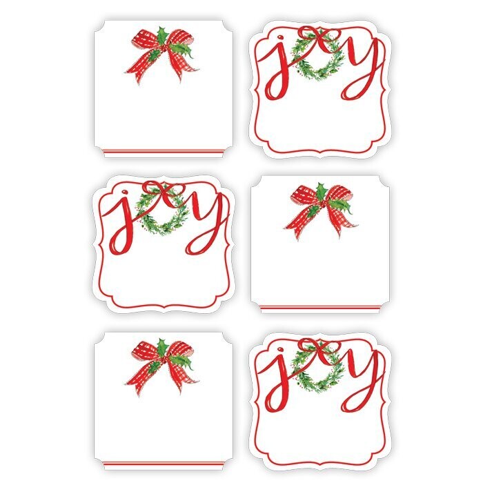 Holiday Ribbon and Joy Wreath Die Cut Stickers