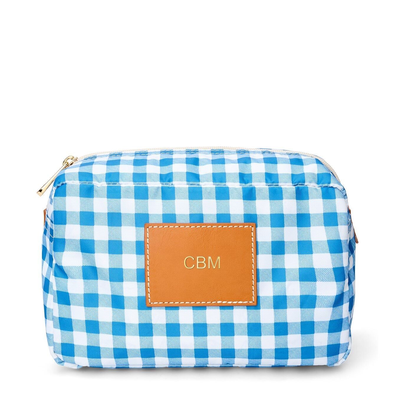 Blue Gingham Cosmetic Case