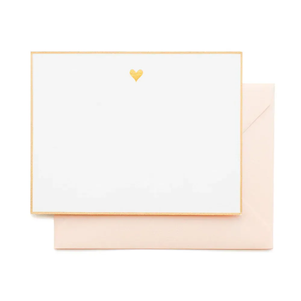 Gold + Pink Heart Note Set