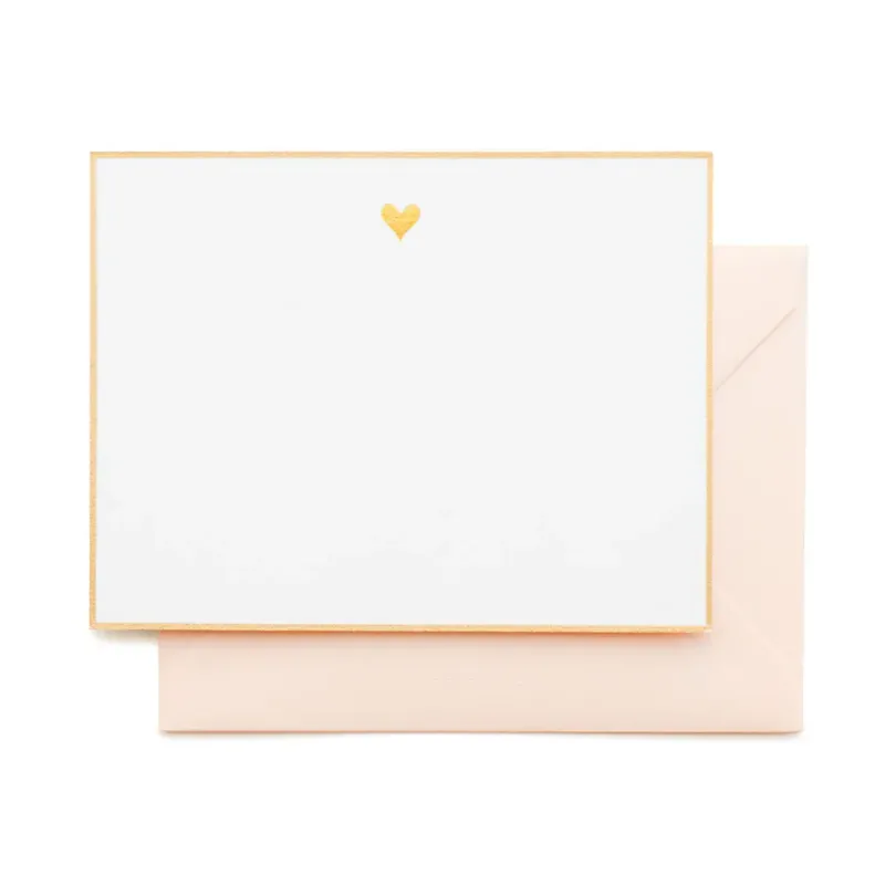 Gold + Pink Heart Note Set