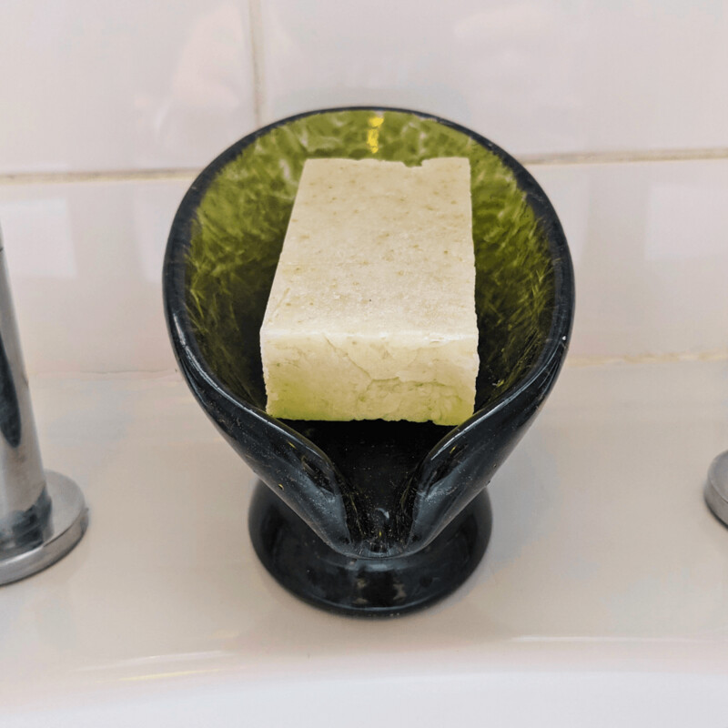 Recycled glass oval shaped Soap Dish
