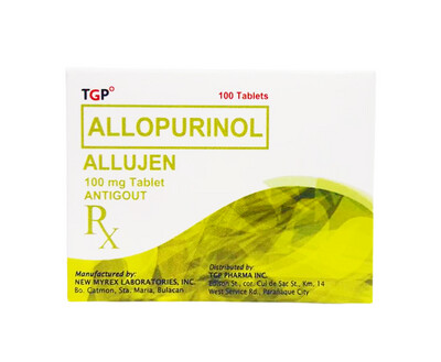 TGP Allopurinol Allujen 100mg 100 Tablets