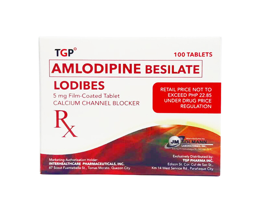 TGP Amlodipine Besilate Lodibes 5mg Film-Coated 100 Tablets
