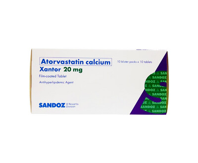 TGP Atorvastatin Calcium Xantor 20mg Film-Coated Tablet (10 Blister Packs x 10 Tablets)