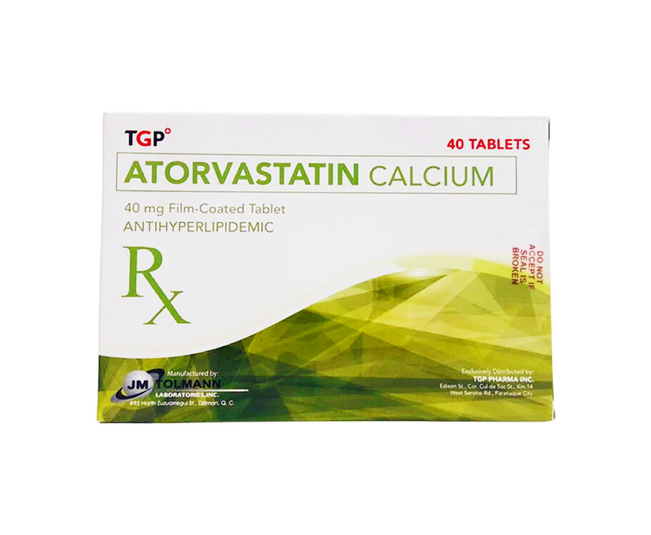 TGP Atorvastatin Calcium 40mg Film-Coated 40 Tablets
