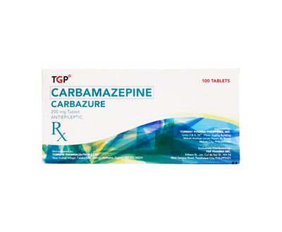 TGP Carbamazepine Carbazure 200mg 100 Tablets Antiepileptic