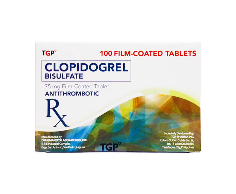 TGP Clopidogrel Bisulfate 75mg Film-Coated 100 Tablets