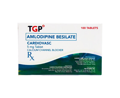TGP Amlodipine Besilate Cardiovasc 5mg 100 Tablets