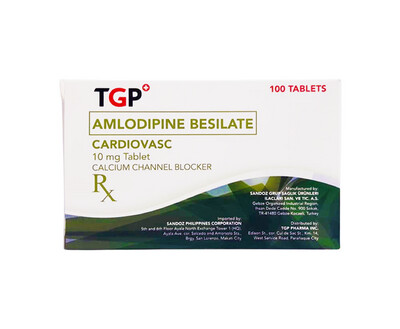 TGP Amlodipine Besilate Cardiovasc 10mg 100 Tablets