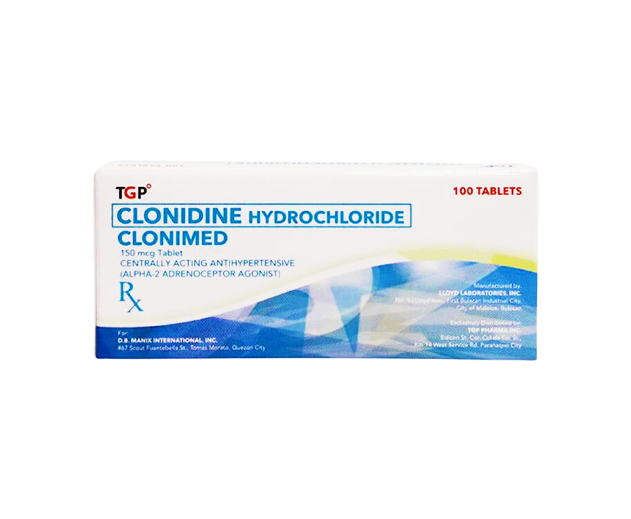 TGP Clonimed Clonidine Hydrochloride 150mcg 100 Tablets