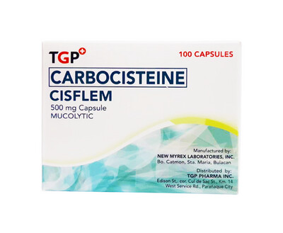 TGP Cisflem Carbocisteine 500mg 100 Capsules