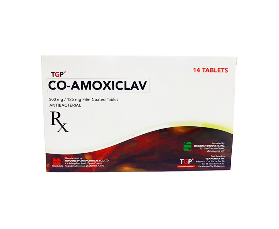 TGP Co-Amoxiclav 500mg/ 125mg Film-Coated 14 Tablets Antibacterial