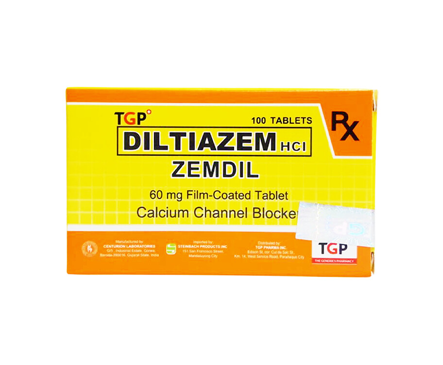 TGP Diltiazem HCI Zemdil 60mg Film-Coated 100 Tablets