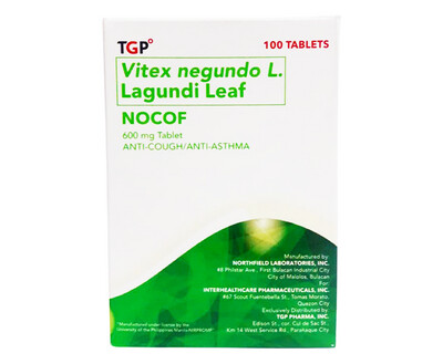 TGP Vitex Negundo L. Lagundi Leaf Nocof 600mg 100 Tablets Anti-Cough/ Anti-Asthma