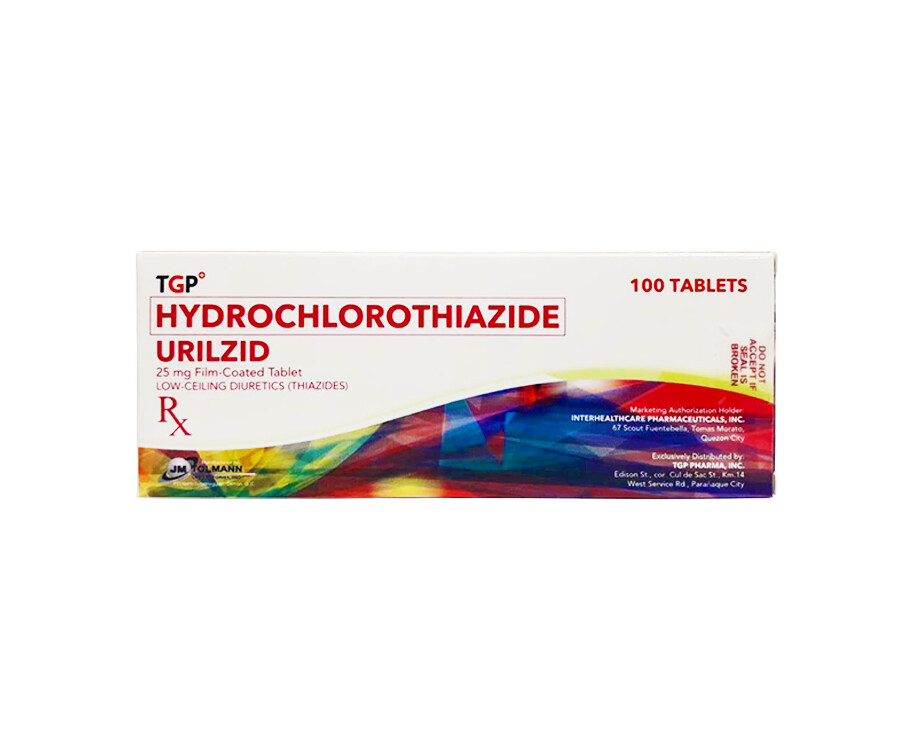 TGP Hydrochlorothiazide Urilzid 25mg Film-Coated 100 Tablets