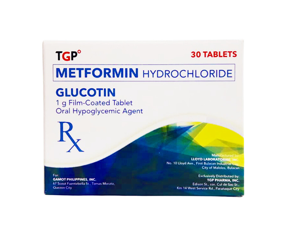 TGP Metformin Hydrochloride Glucotin 1g Film-Coated 30 Tablets