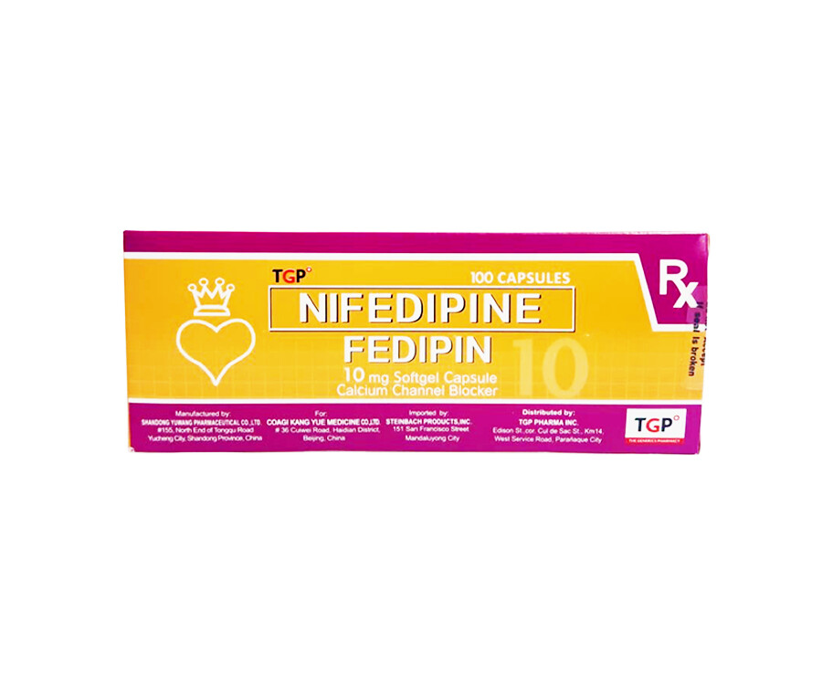 TGP Nifedipine Fedipin 10mg Softgel 100 Capsules