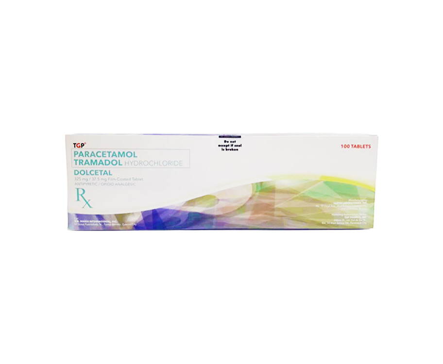 TGP Paracetamol Tramadol Hydrochloride Dolcetal 325mg/ 37.5mg Film-Coated 100 Tablets