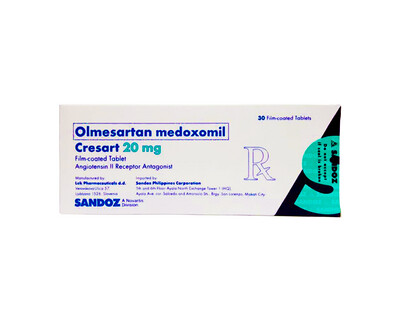 Sandoz Olmesartan Medoxomil Cresart 20mg Film-Coated 30 Tablets