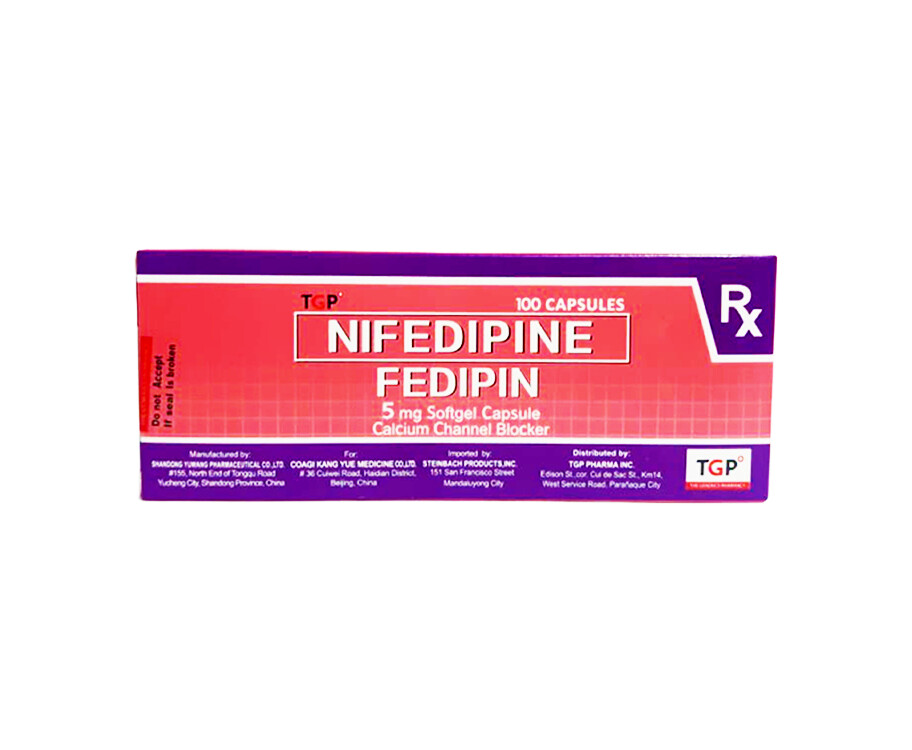 TGP Nifedipine Fedipin 5mg Softgel 100 Capsules