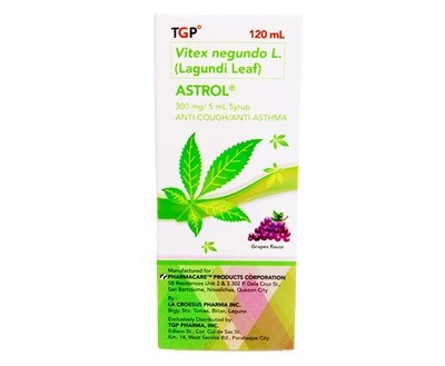TGP Astrol Lagundi Leaf 300mg/ 5mL Grapes Flavor Syrup 120mL