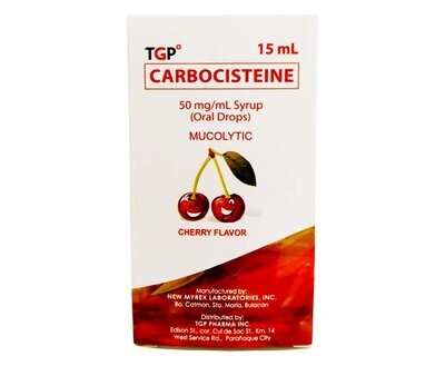 TGP Carbocisteine 50mg/ mL (Oral Drops) Cherry Flavor Syrup 15mL