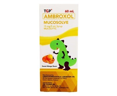 TGP Ambroxol Mucosolve 15mg/ 5mL Sweet Mango Flavor Syrup 60mL