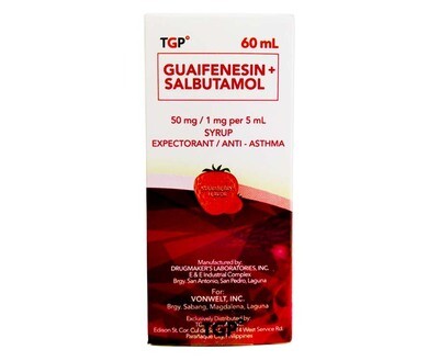 TGP Guaifenesin Salbutamol Syrup 50mg/ 1mg per 5mL 60mL