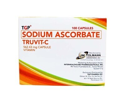 TGP Sodium Ascorbate Truvit-C 562.43mg 100 Capsules