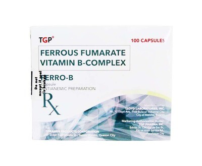 TGP Ferrous Fumarate Vitamin B- Complex Ferro-B Capsule 100 Capsules