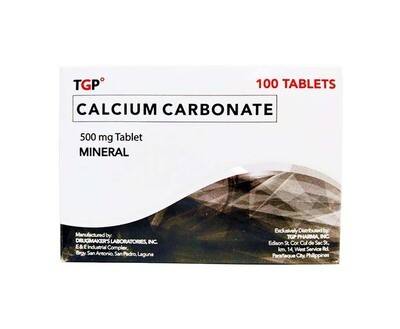 TGP Calcium Carbonate 500mg 100 Tablets