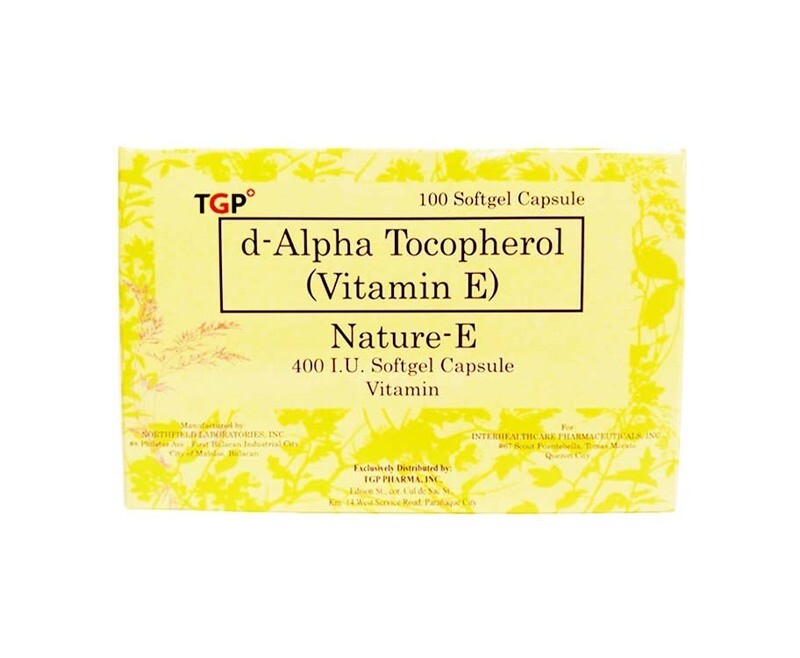 TGP d-Alpha Tocopherol (Vitamin E) Nature-E 400 I.U. Softgel 100 Capsule